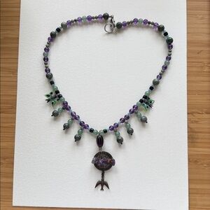 Summer festival handmade beaded renn fair necklace